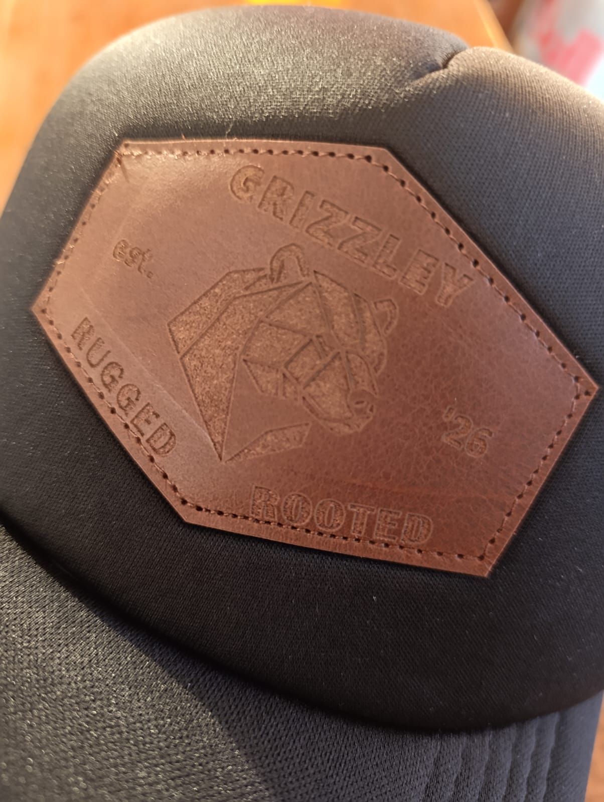 The Black Trucker Leather Patch Cap
